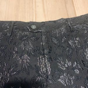 Black Flower Print Pants